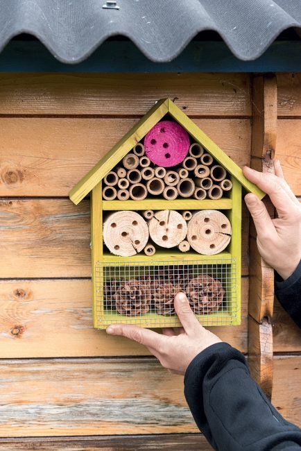 Des élèves de 3èB initient les maternelles à la construction d’hôtels à insectes